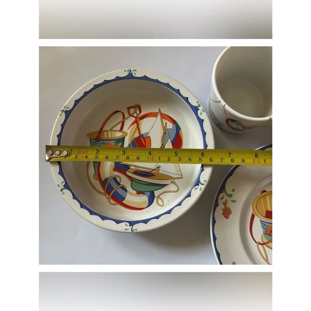TIFFANY & Co. PORCELAIN 3 Pc Set~ Tiffany Seashore Vintage from 1990